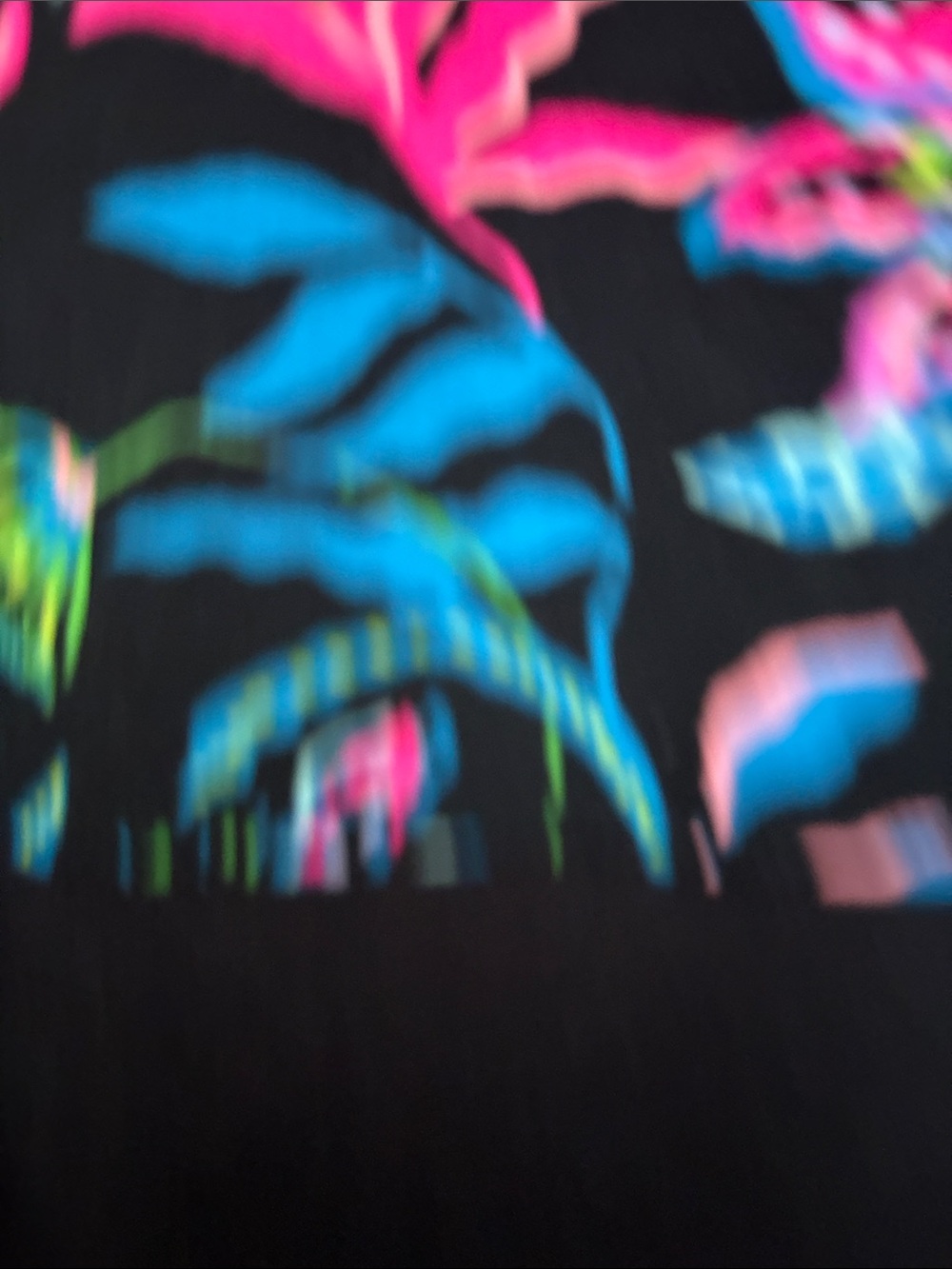 NWOT Lily Pulitzer Black Long-Sleeve Top with Neon Floral Band - Picture 3 of 3